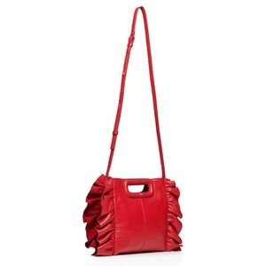 Maje Scarlet Red Ruffle Handbag
